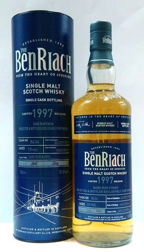 BenRiach 19 Year Old - Dark - Rum - Finish -1997 - UK Exclusive - Cask - 8634 - Single Malt Scotch Whisky