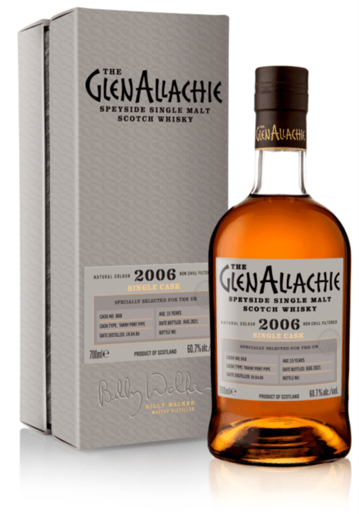 GlenAllachie 15 Year Old - 2006 - UK Exclusive - Cask #868 - Tawny Port Pipe - Single Malt Scotch Whisky