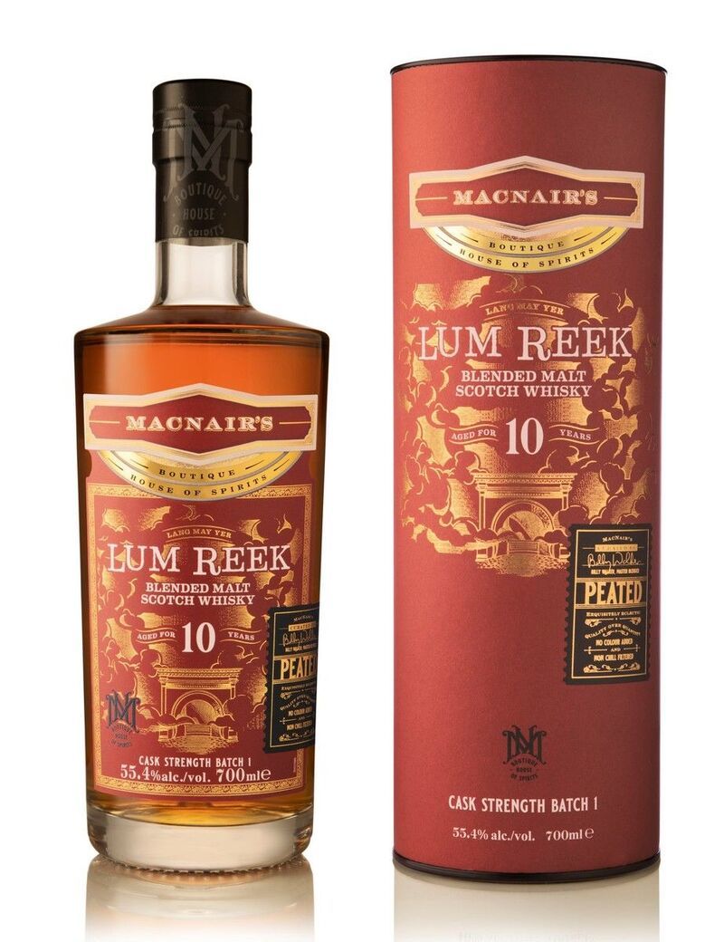 MacNair's Lum Reek Peated 10 Year Old Cask Strength Blended Malt Scotch Whisky - Batch 1