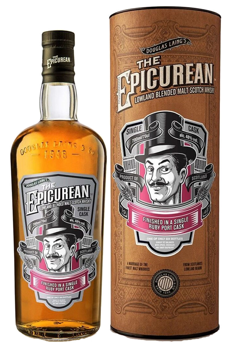 The Epicurean Ruby Port Finished Limited Edition - Lowland - Blended Scotch Malt Whisky.