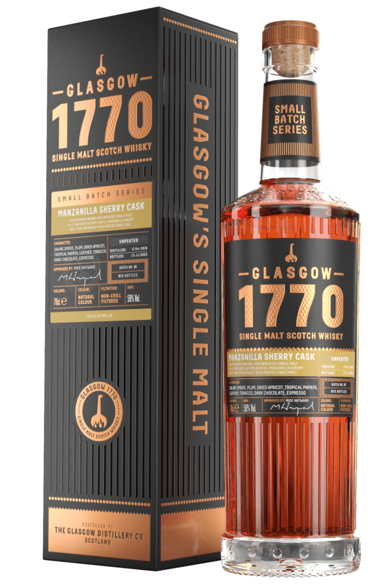 Glasgow 1770 Manzanilla Sherry Cask (Unpeated)  Single Malt Scotch Whisky 