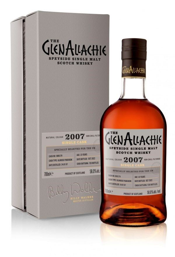 GlenAllachie 15 Year Old - 2007 - UK Exclusive -Single Cask #800179 - Oloroso Puncheon - Single Malt Scotch Whisky