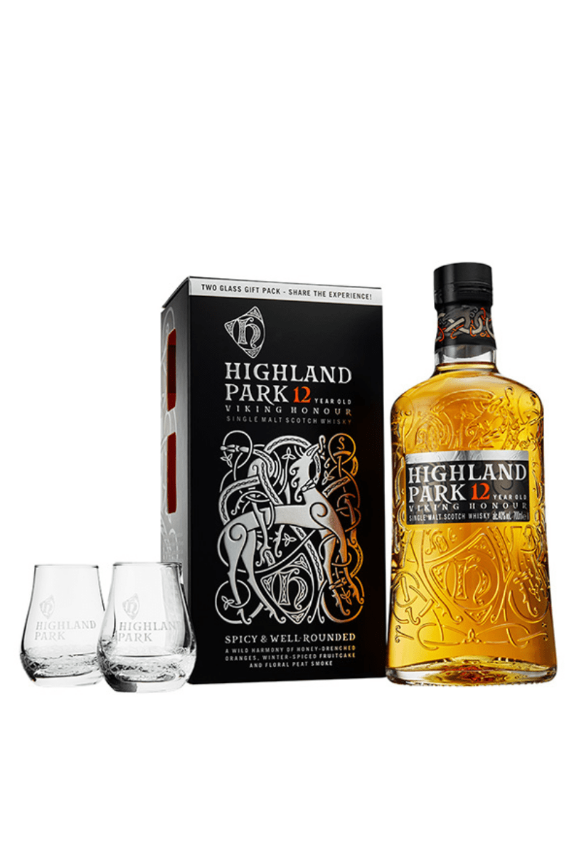 Highland Park 12 Year Old Single Malt Scotch Whisky Glass Gift Pack